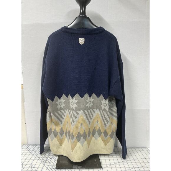AVIREX Silver Sweater‎ Mens Navy/Cream Print Long Sleeve Size XXL with Logo - Picture 2 of 10